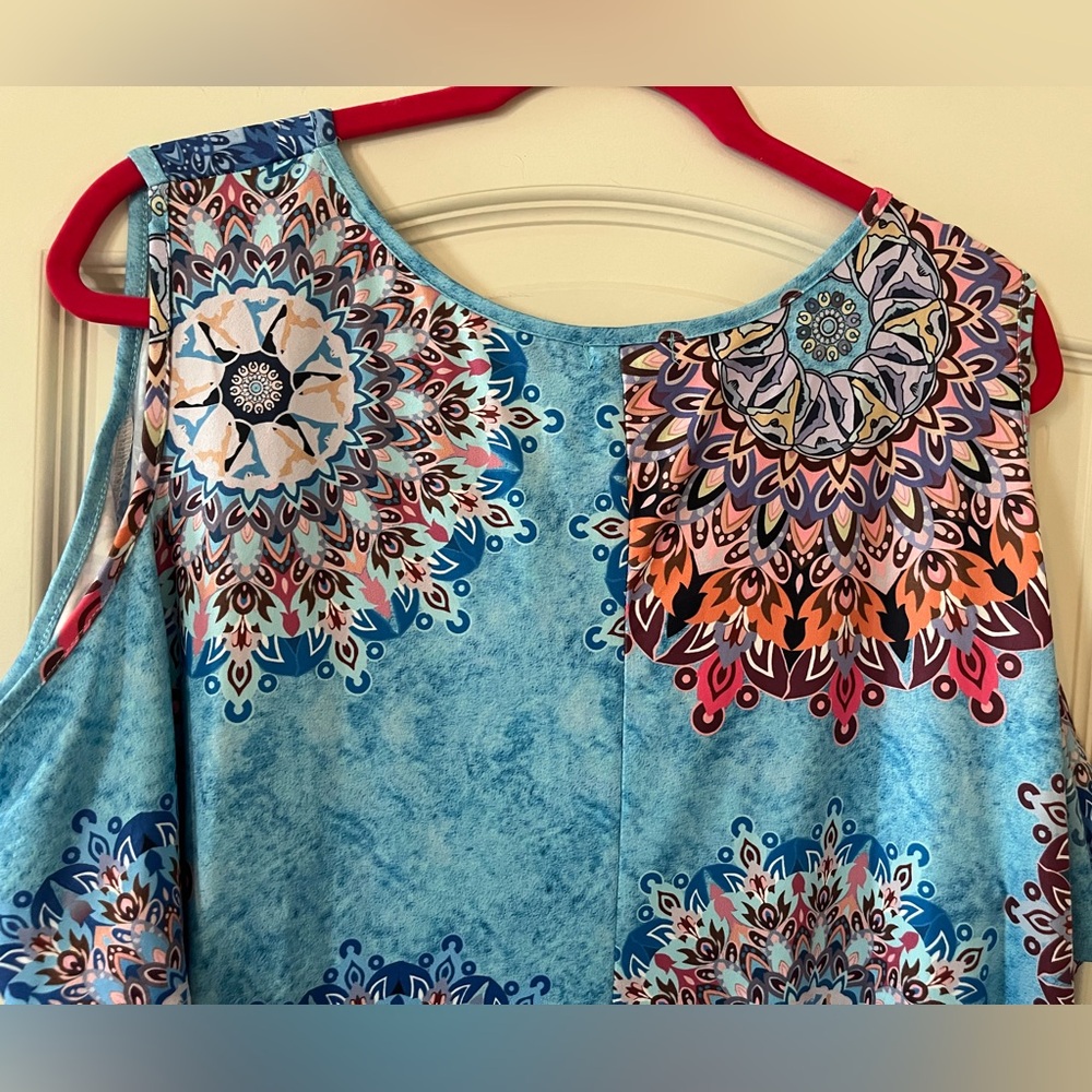 New! Blue Time Brand Summer Cold Shoulder Short Sleeve Dress Sz 3X - Picture 4 of 16